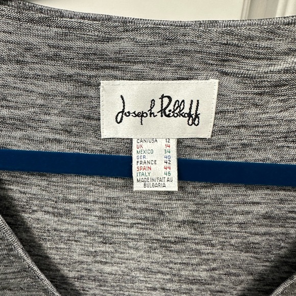 Joseph Ribkoff Gray Overlay Top SZ -12 - Picture 6 of 6
